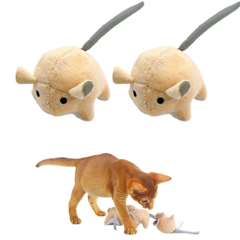 Catnip Interactive Plush Mouse - 고양이용 플러시 캣닢 쥐 장난감, 실내